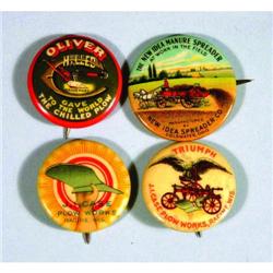 Four Celluloid Advertising Pinbacks