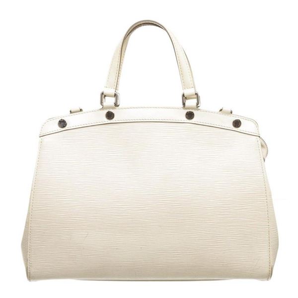 Louis Vuitton White Epi Leather Brea MM Satchel Shoulder Bag