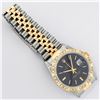 Image 6 : Rolex Mens 2 Tone Black Index Pyramid Diamond Bezel Datejust Wristwatch