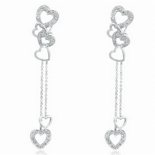 18k White Gold 0.32CTW Diamond Earrings, (I2 /J)