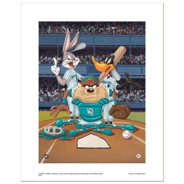  At the Plate (Marlins)  Numbered Limited Edition Giclee from Warner Bros. with