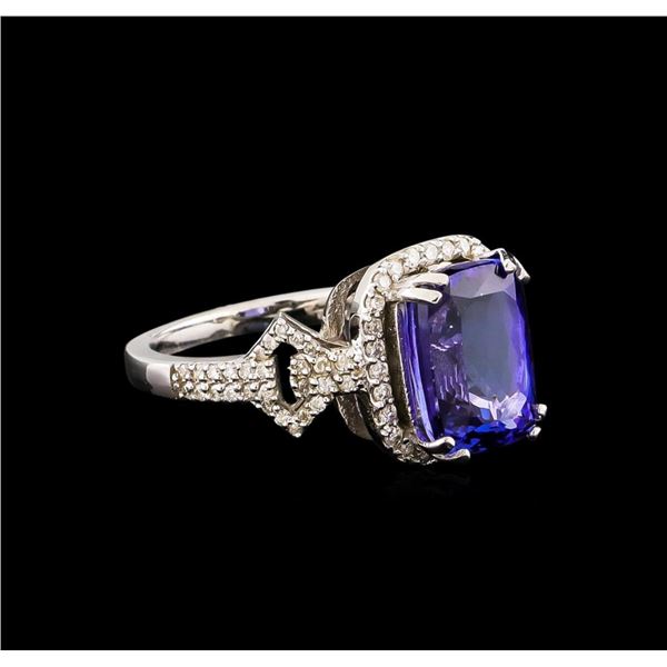 14KT White Gold 3.40 ctw Tanzanite and Diamond Ring