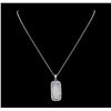 Image 1 : 8.67 ctw Opal and Diamond Pendant With Chain - 14KT White Gold