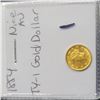 Image 1 : 1854 $1 Gold Dollar Coin T-1 AU