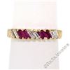 Image 1 : Vintage 18kt Yellow Gold 0.75 ctw Baguette Diamond and Ruby Band Ring