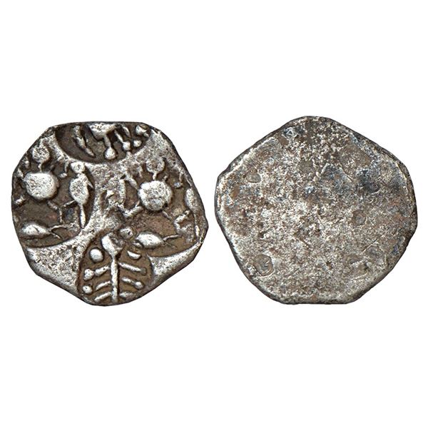 Ancient India: Archaic silver punch-marked coin, Godavari Valley region, 'Ashmaka Janapada', 1.00g