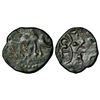 Image 1 : Medieval India: Rashtrakutas of Gujarat or feudatories, unattributed copper coin, 'boar' type, 1.33g