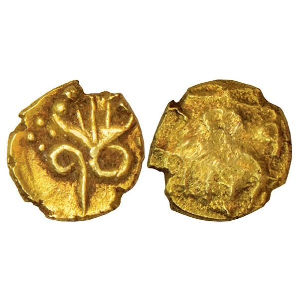 Independent Kingdoms: Maratha Confederacy, Ghorpades of Gutti, gold fanam, 0.37g.