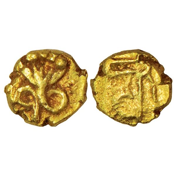 Independent Kingdoms: Maratha Confederacy, Ghorpades of Gutti, gold fanam, 0.37g.