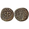 Image 1 : Independent Kingdoms: 'Marathas in Tamilnadu, copper ½ cash (two ruvi), 'Chhatrapati', 1.29g.