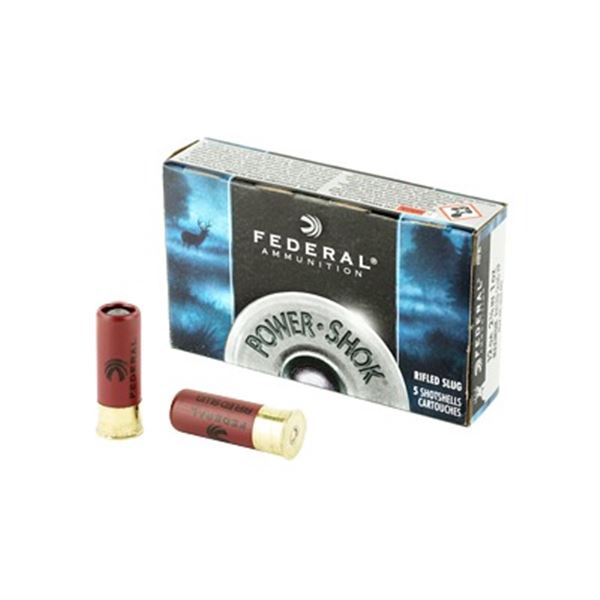 FED PWRSHK 12GA 2.75 RFL SLUG - 5 RDS