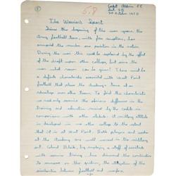 Buzz Aldrin: Handwritten Student Paper- Football