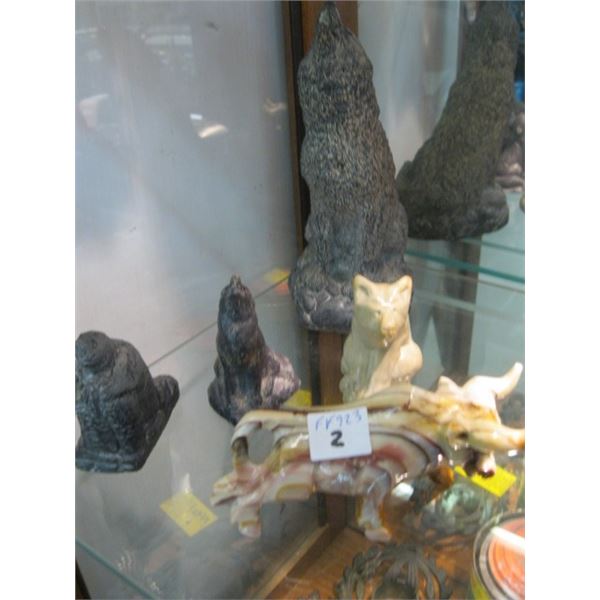 5 CARVED ANIMAL FIGURINES