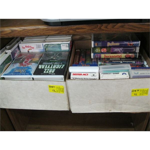 2 BOXES OF VHS TAPES