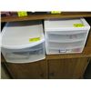 Image 1 : 2 PLASTIC CONTAINERS OF OFFICE SUPPLIES