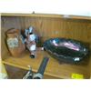 Image 1 : COLLECTABLE GLASS BOWL & A POTTERY VASE WITH STUFFED ANIMAL
