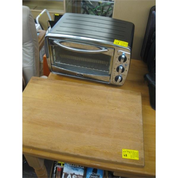 OSTER TOASTER OVEN WITH OAK CUTTING BOARD