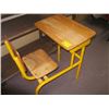 Image 2 : VINTAGE KIDS SCHOOL DESK AND A FRAMED PRINT