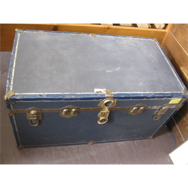 BLUE METAL BOUND TRUNK