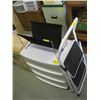 Image 1 : PLASTIC 3 DRAWER ORGANIZER, MAGAZINE RACK & 2 STEP STEP STOOL