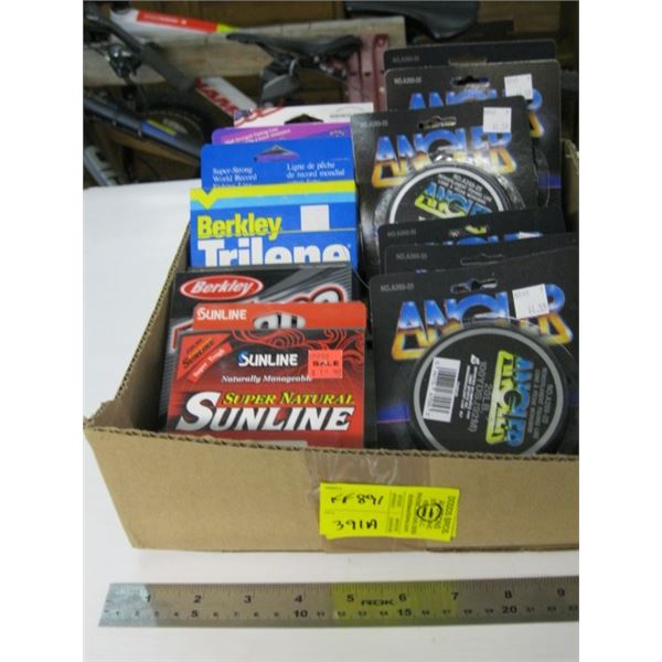 11 NEW PACKAGES OF FISHING LINE, VARIOUS WEIGHTS