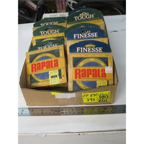 10 PACKAGES OF NEW FISHING LINE, VARIOUS WEIGHTS