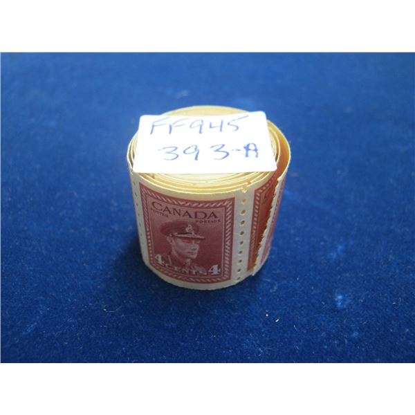 ROLL OF 98 4 CENT KING GEORGE COIL STAMPS