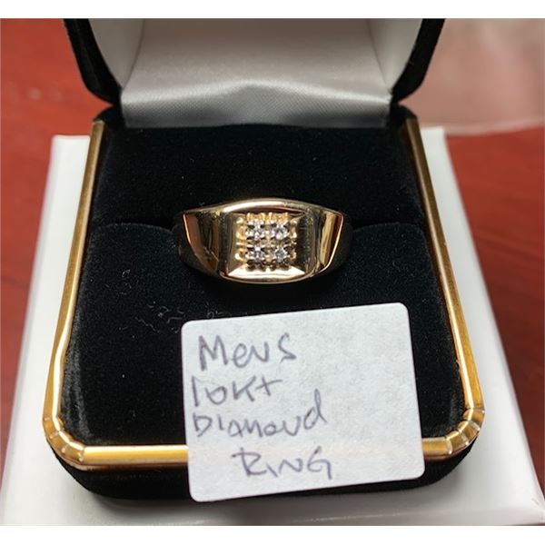 MENS 10K DIAMOND RING SZ 11