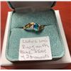 Image 1 : LADIES 10KT RING WITH BLUE STONE & 2 DIAMONDS, SZ 8