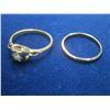 Image 3 : 2 LADIES 14KT RINGS, 1 WITH DIAMOND, SZ 7