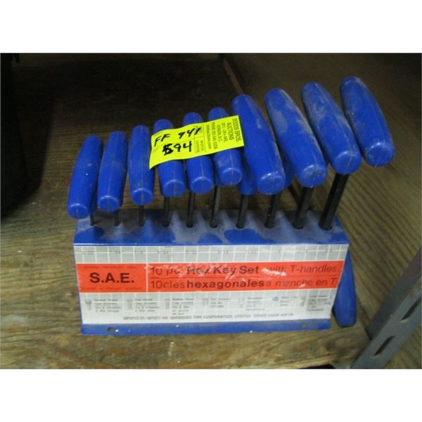 10 PIECE HEX KEY SET SAE