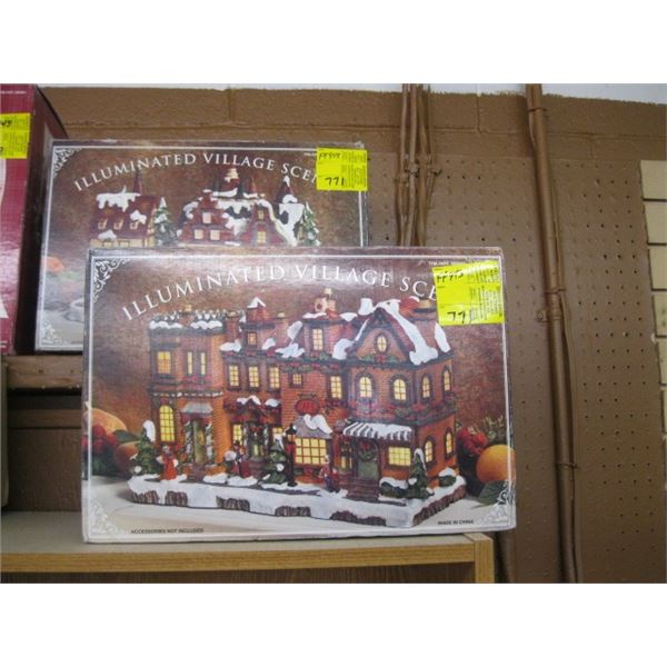 2 ILLUMINATED VILLAGE CHRISTMAS SCENES