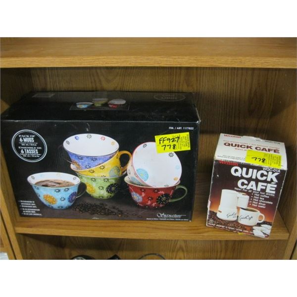 6 MUG COFFEE CUP SET & A QUICK CAFE