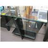 Image 2 : 2 TIER GLASS & WOOD COFFEE TABLE