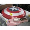 Image 1 : CAPTAIN AMERICA SHIELD & A VINTAGE WOOD MOTORIZED TOY