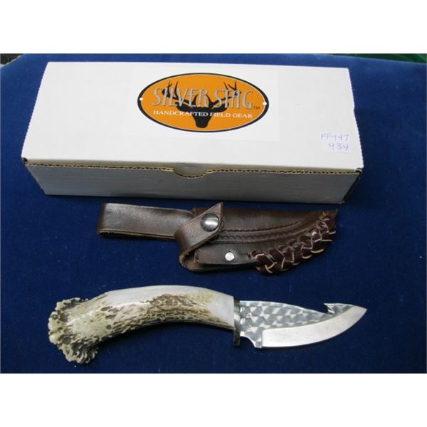 NEW SILVER STAG HAND CRAFTED KNIFE WITH SHEATH
