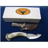 Image 1 : NEW SILVER STAG HAND CRAFTED KNIFE WITH SHEATH