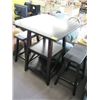 Image 1 : TALL TABLE WITH 2 WOOD STOOL SEATS