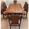 Image 1 : 1920 SOLID WALNUT TABLE W/SLIDE OUT LEAF W/6 CHAIRS