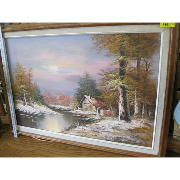 OAK FRAMED ORIGINAL OIL PAINTING