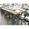 Image 1 : MODERN TABLE WITH BLACK GLASS CENTER & 6 SWIVEL STOOL CHAIRS