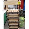 Image 1 : WOOD & METAL DISPLAY SHELF UNIT & A ROUND 3 TIER TABLE