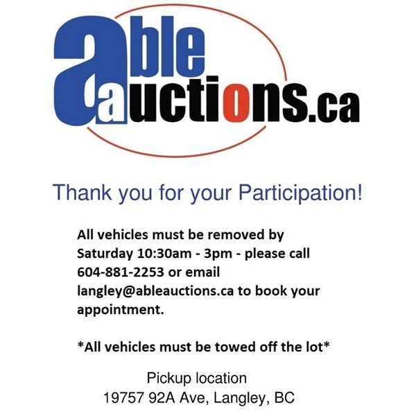 ALL ITEMS MUST BE REMOVED BY SATURDAY 1030AM 3PM BY APPOINTMENT