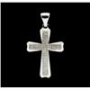 Image 1 : 0.75 ctw Diamond Cross Pendant - 10KT White Gold