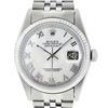 Image 1 : Rolex Mens Stainless Steel Mother Of Pearl Roman Datejust 36MM Wriswatch Datejus