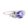 Image 1 : 2.87 ctw Sapphire And Diamond Ring - 14KT White Gold