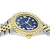 Image 4 : Rolex Mens 2 Tone Blue VS 4 ctw Beadset Diamond Datejust Wristwatch with Rolex B