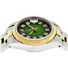 Image 4 : Rolex Ladies 2 Tone Green Vignette Diamond 26MM Datejust Wristwatch