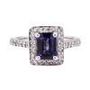 Image 2 : 2.21 ctw Blue Sapphire And Diamond Ring - 14KT White Gold