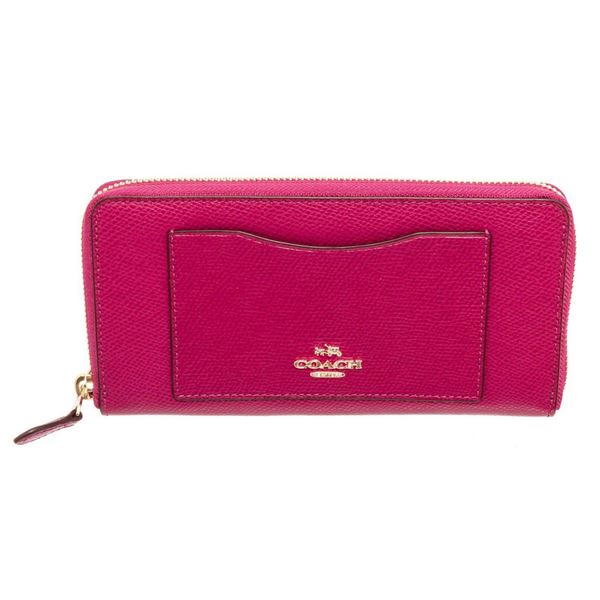 Coach Pink Leather Long Zippy Wallet